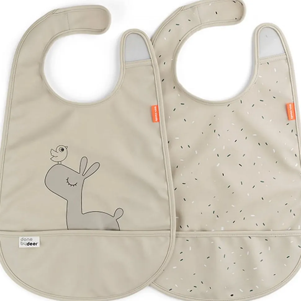 Lot de 2 bavoirs velcro lalee sable