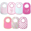 Lot de 7 bavoirs velcro rose