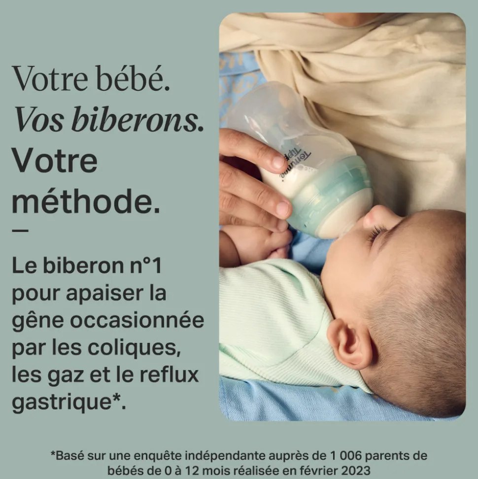 Lot de 2 biberons anti-colique avancé transparent 260 ml