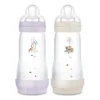 Lot de 2 biberons anti-colique 320 ml lilas et sable