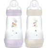 Lot de 2 biberons anti-colique 260 ml lilas et sable