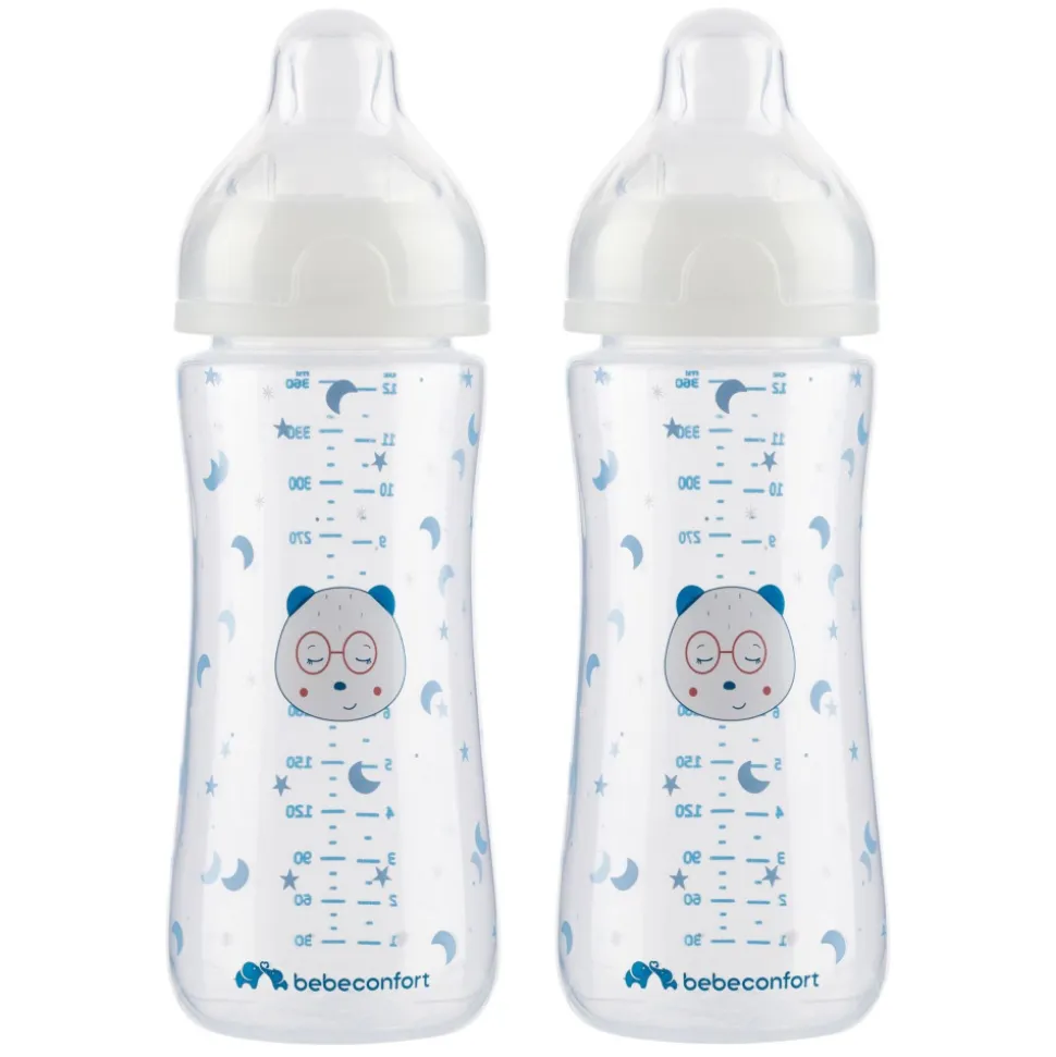 Lot de 2 biberons anti colique phosphorescent bébé 6 mois