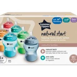 Lot de 6 biberons closer to nature 260ml multicolore