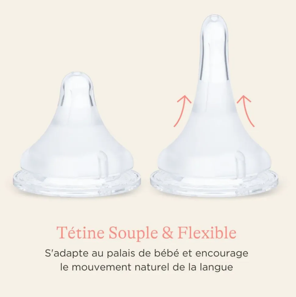 Lot de 2 biberons et tétines 1m+ naturalwave 160 ml