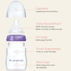 Lot de 2 biberons et tétines 3mois+ naturalwave 240ml