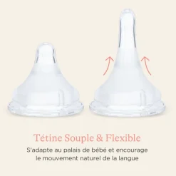 Lot de 2 biberons et tétines 3mois+ naturalwave 240ml