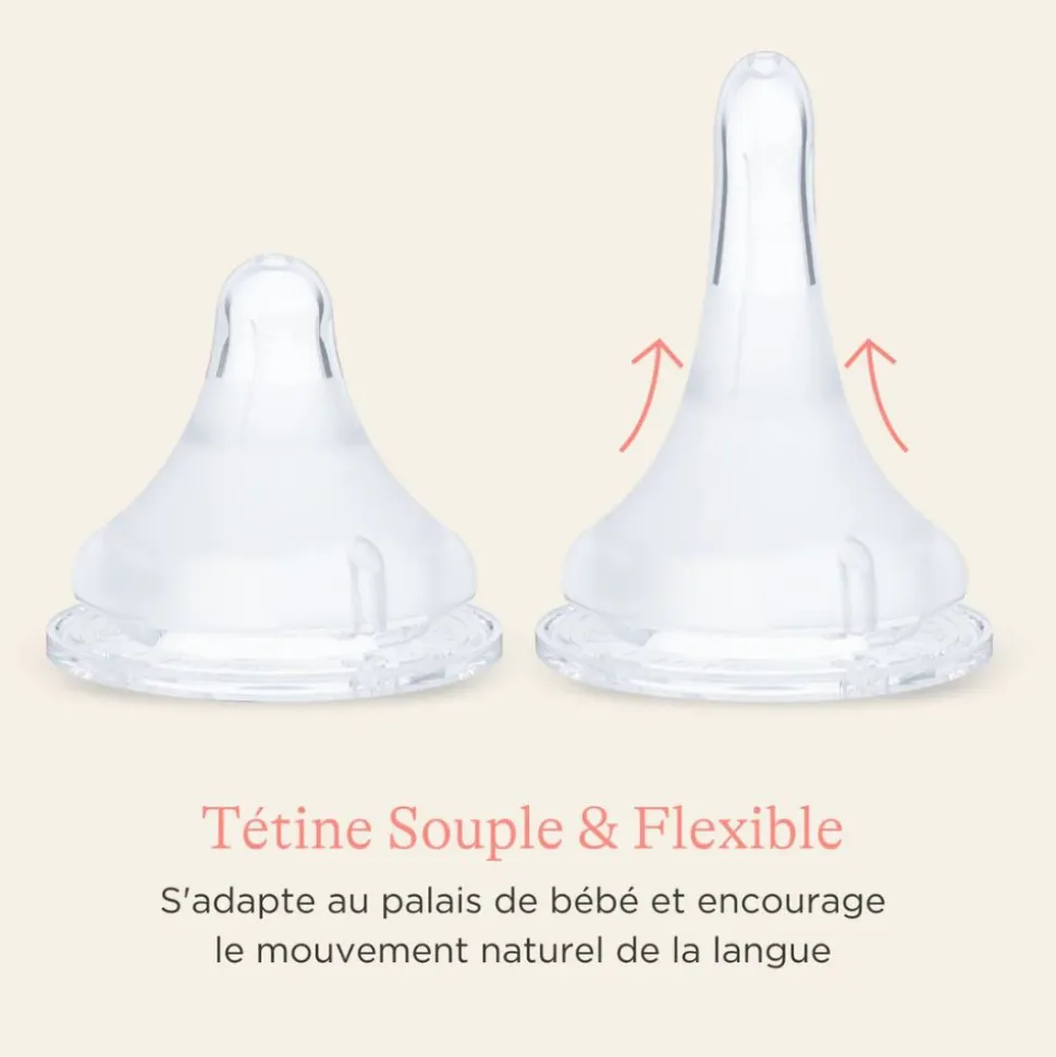 Lot de 2 biberons et tétines 3mois+ naturalwave 240ml