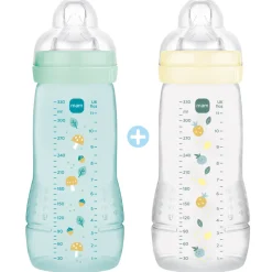 Lot de 2 biberons 330ml easy active coloré ice et pearl