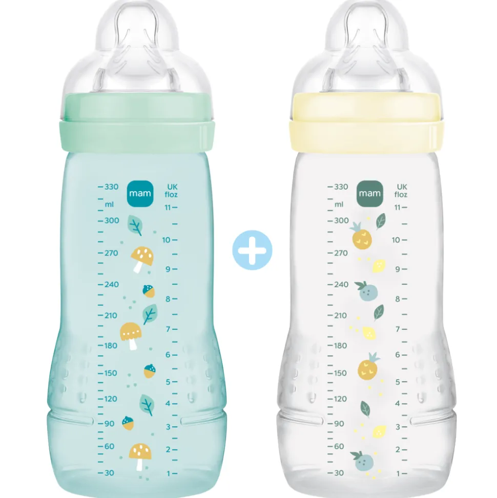 Lot de 2 biberons 330ml easy active coloré ice et pearl