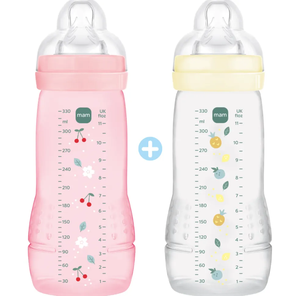 Lot de 2 biberons 330ml easy active coloré berry et pearl
