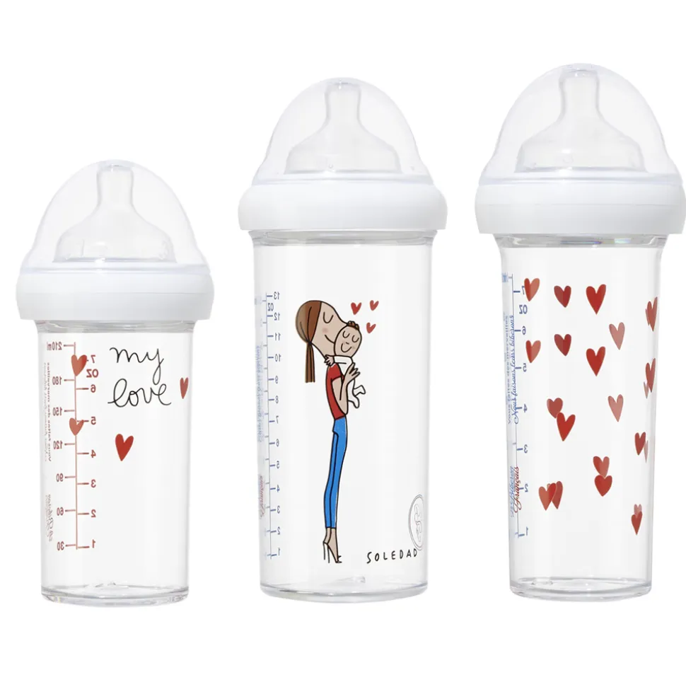 Lot de 3 biberons my love by soledad