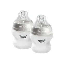Lot de 2 biberons verre bébé silicone natural start 150 ml