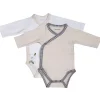 Lot de 2 bodies blanc et beige naissance timouki