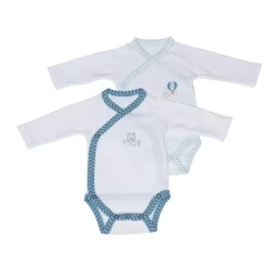 Lot de 2 bodies blanc et bleu naissance lazare