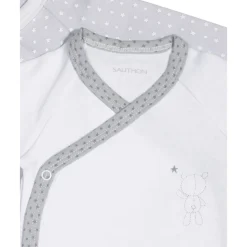 Lot de 2 bodies blanc et gris 1 mois céleste