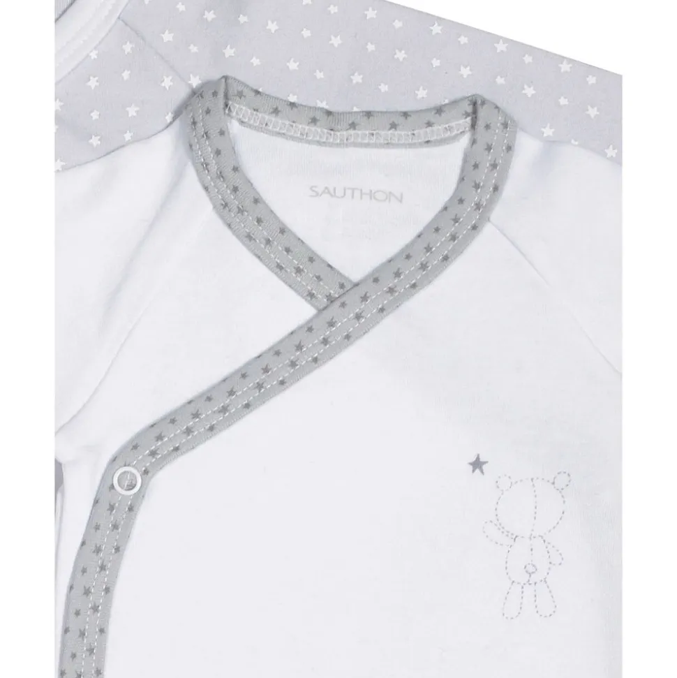 Lot de 2 bodies blanc et gris 1 mois céleste