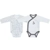 Lot de 2 bodies blanc et gris naissance panda chao chao