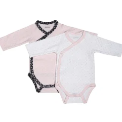 Lot de 2 bodies blanc et rose 1 mois miss fleur de lune