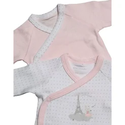 Lot de 2 bodies blanc et rose 3 mois lilibelle