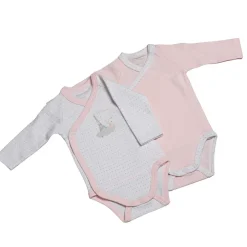 Lot de 2 bodies blanc et rose 3 mois lilibelle