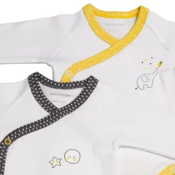 Lot de 2 bodies gris/jaune 1 mois babyfan