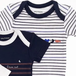 Lot de 3 bodies manches courtes 6 mois baby sailor