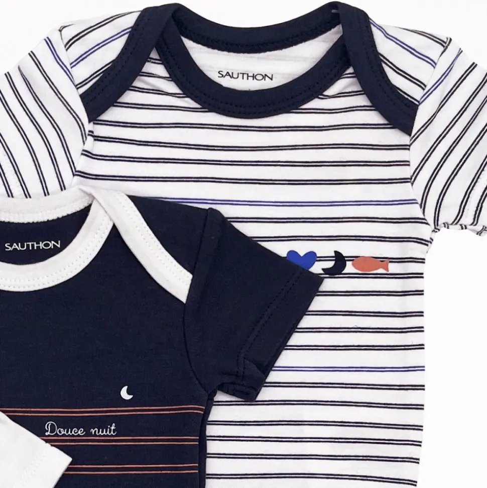 Lot de 3 bodies manches courtes 6 mois baby sailor