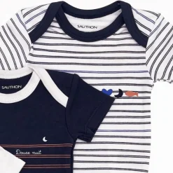 Lot de 3 bodies manches courtes 3 mois baby sailor