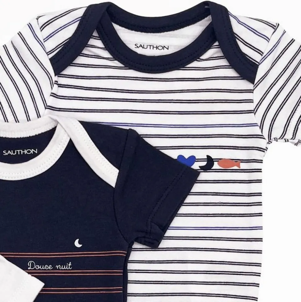 Lot de 3 bodies manches courtes 3 mois baby sailor