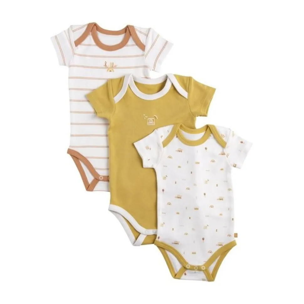 Lot de 3 bodies 6 mois manches courtes sunlight