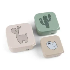 Lot de 3 boites à goûter deer friends lalee sable mixte