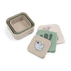 Lot de 3 boites à goûter deer friends lalee sable mixte