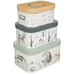 Lot de 3 boîtes de rangement forêt