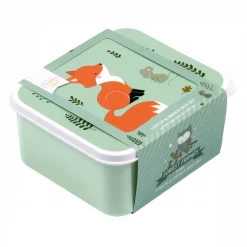 Lot de 4 boîtes à goûter amis de la forêt vert