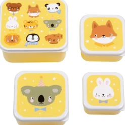 Lot de 4 boîtes à goûter amis des animaux