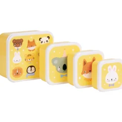 Lot de 4 boîtes à goûter amis des animaux