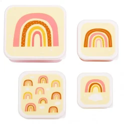 Lot de 4 boîtes à goûter arc en ciel