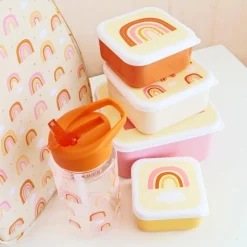 Lot de 4 boîtes à goûter arc en ciel