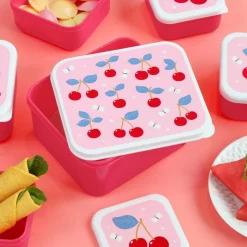 Lot de 4 boîtes à goûter cerises