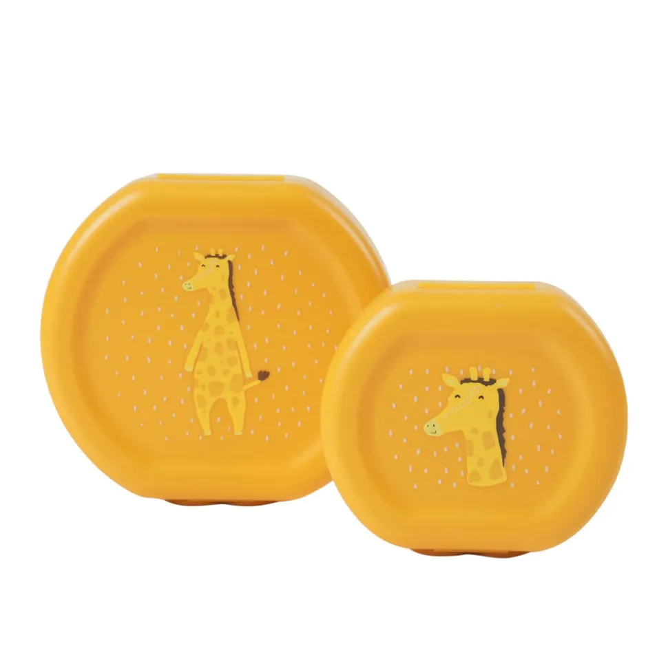 Lot de 2 boîtes à goûter à clip - mr. giraffe