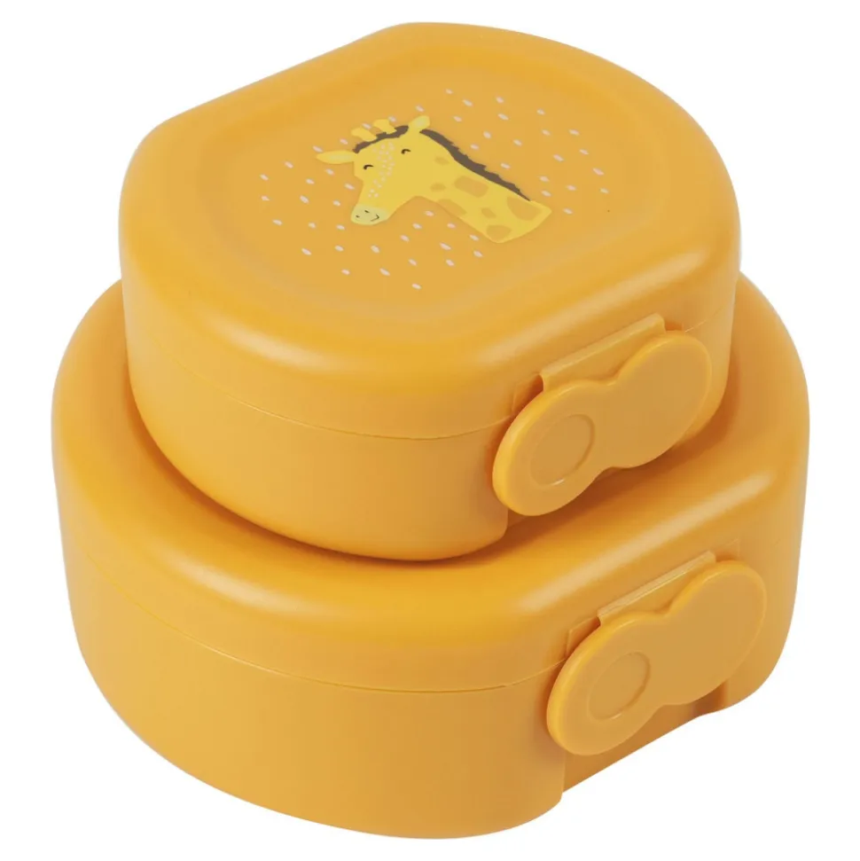 Lot de 2 boîtes à goûter à clip - mr. giraffe