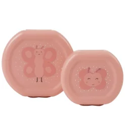 Lot de 2 boîtes à goûter à clip rondes - mrs. butterfly
