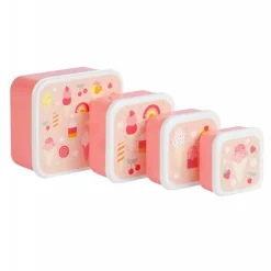 Lot de 4 boîtes à goûter crème glacée