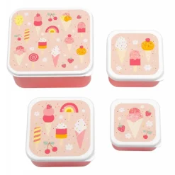 Lot de 4 boîtes à goûter crème glacée