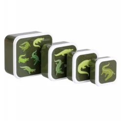 Lot de 4 boîtes à goûter crocodiles