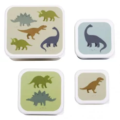Lot de 4 boîtes à goûter dinosaures