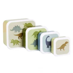 Lot de 4 boîtes à goûter dinosaures