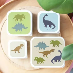 Lot de 4 boîtes à goûter dinosaures