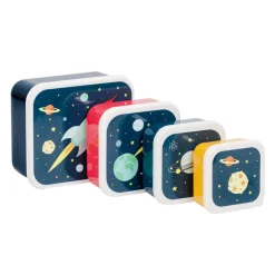 Lot de 4 boîtes à goûter espace