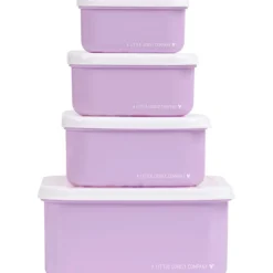 Lot de 4 boîtes à goûter fleurs du jardin